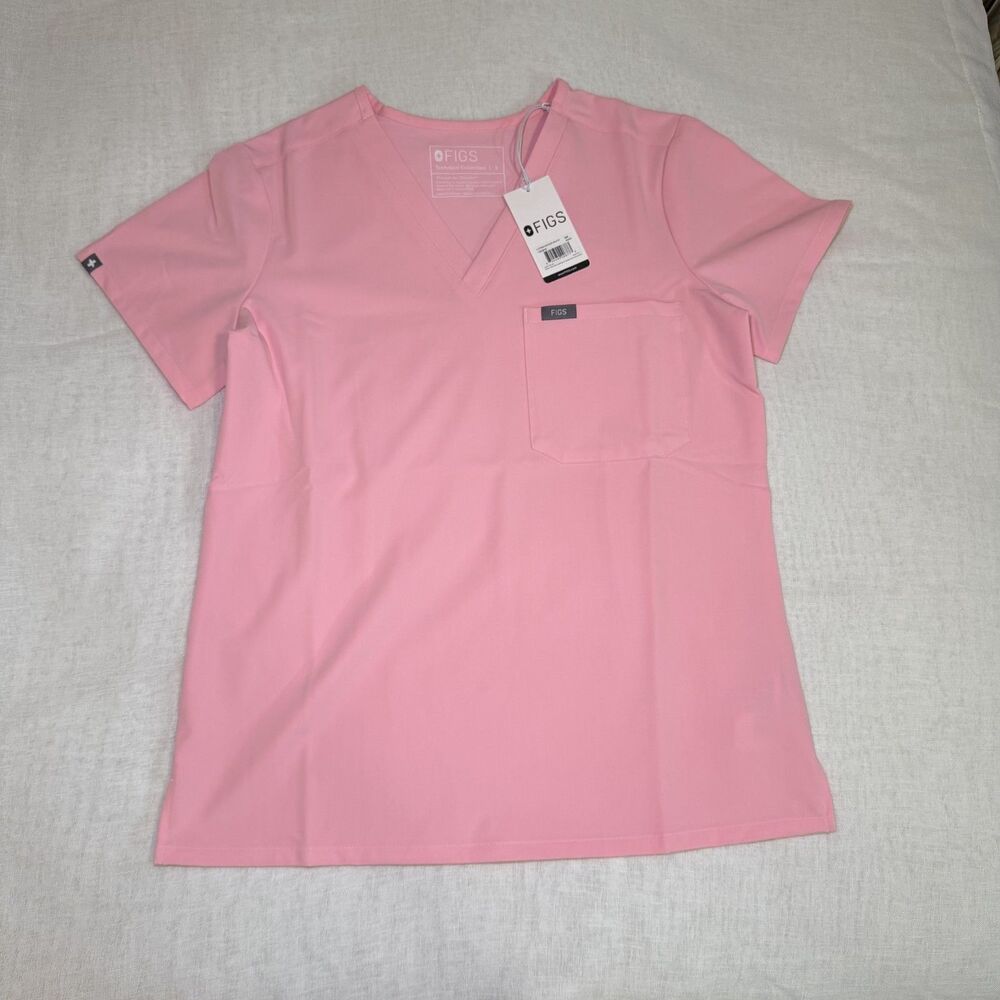 NWT FIGS Fight Club Pink Catarina One-Pocket Scrub Top Small Regular SR